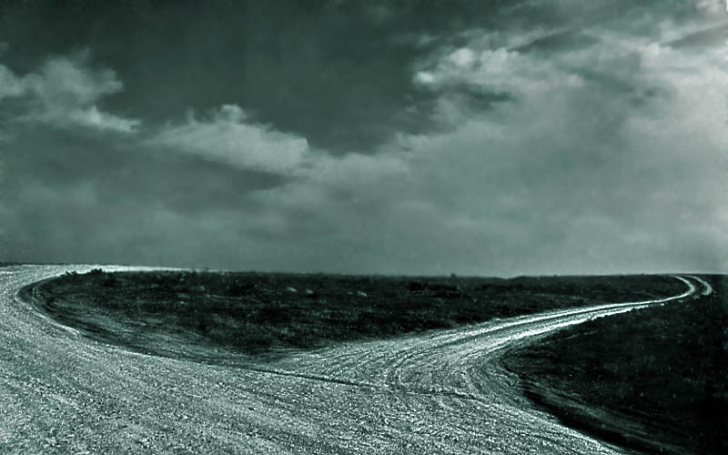 Kıvrılarak uzanan bir yol
